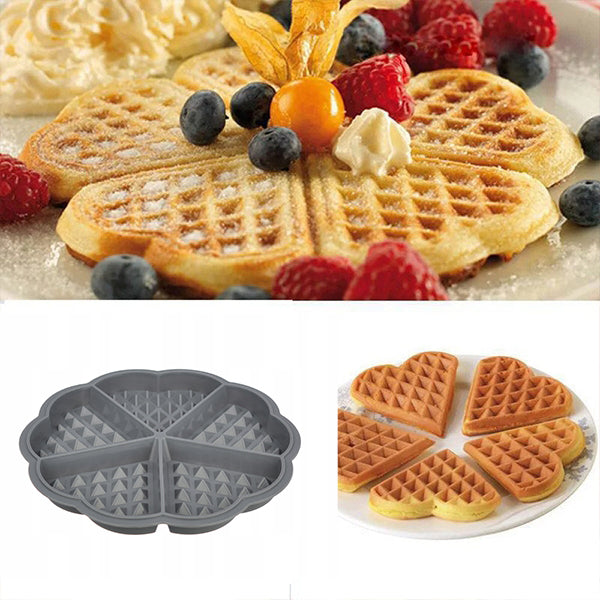 Forma pentru vafe in forma de inima, UBX®, silicon, 18x18x1.4 cm, gri Forma pentru vafe in forma de inima, UBX®, silicon, 18x18x1.4 cm, gri